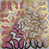 Parti Sürprizi Pembe Gold Varaklı Kelebek Pasta Dekor Süs 42 Adet thumbnail 1