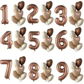 Parti Sürprizi Çikolata Karamel Kalpli 3 Yaş Folyo Balon Set thumbnail 2