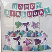 Parti Sürprizi Deniz Kızı Happy Birthday Şekilli Kürdan Set thumbnail 2