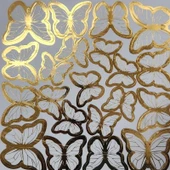 Beyaz Gold Varaklı Kelebek Pasta Dekor Süs 42 Adet thumbnail 1