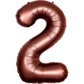 Parti Sürprizi Retro Çikolata Kahve 2 Rakam Folyo Balon 100 cm - 1