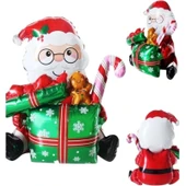 Parti Sürprizi Yılbaşı Partisi Paketli Noel Baba Folyo Balon 1 Adet thumbnail 1