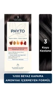 Phyto Color Amonyaksız Kalıcı Doğal Içerikli Bitkisel Saç Boyası 3 Koyu Kestane - 1