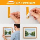 Beylini Çift Taraflı Bant 35mm Dayanıklı Süper Yapışkanlı Tablo Asma Halı Sabitleme Montaj Bantı 10 Metre - 4