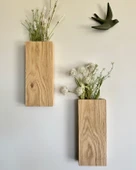 Doğal Ahşap,çiçeklik,saksı 2'li Set DRKH21 - 2