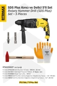 RTM2290SET Sds Plus Kırıcı ve Delici 5'lİ Set - Eldiven-Çekiç-Uç Tutucu - 1