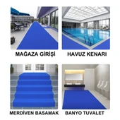 Beylini Kıvırcık Paspas İç Dış Zemin Halı Yolluk Kapı Önü Havuz Banyo Duş İş Yeri Apartman Paspası Lacivert 12mm - 4