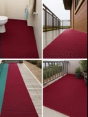 BEYLİNİ Bal Petek PVC Paspas Islak Zeminlerde Kaydırmaz İç Dış Mekan Banyo Duş Lavabo Havuz Kenarı Halısı Kırmızı - 2