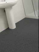 BEYLİNİ Bal Petek PVC Paspas Islak Zeminlerde Kaydırmaz İç Dış Mekan Banyo Duş Lavabo Havuz Kenarı Halısı Gri - 5