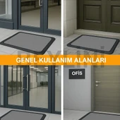Beylini Dezenfektan Hijyen Paspası Dış Kapı Ev Ofis Apartman Giriş Halısı Kıvırcık Paspas Kaydırmaz Havuzlu Gri - 4