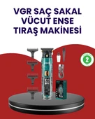 VGR V-695 Şarjlı Profesyonel Erkek Saç Sakal Tıraş Makinesi IPX7 Su Geçirmez thumbnail 1