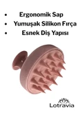 Yumuşak Silikon Saç Yıkama Fırçası / Saç Masaj Şampuan Duş Fırçası (PEMBE) - 1