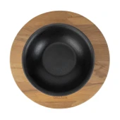 Lava Döküm Yuvarlak Çorba Kasesi ve Kayın Servis Ahşabı. Çap(Ø)14cm. - 3