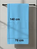 Beylini Banyo Havlu Takımı Yüksek Emici Yumuşak Banyo Hamam Vücut Plaj Havuz Sahil Havlusu Çeyizlik  Mavi 70x140cm - 5