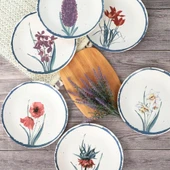 Keramika Keraart Anatolian Flowers Servis Tabağı 25 Cm 6 Adet - 20256/61 - 3