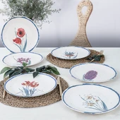 Keramika Keraart Anatolian Flowers Servis Tabağı 25 Cm 6 Adet - 20256/61 - 5