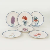 Keramika Keraart Anatolian Flowers Servis Tabağı 25 Cm 6 Adet - 20256/61 - 6