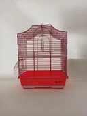 Dayang iki Kapılı Kubbeli Kuş Kafes 29x22x38 cm Kırmızı thumbnail 1