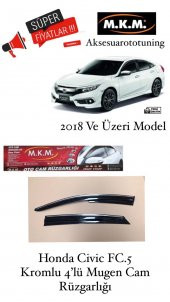 HONDA CIVIC FC.5 KROMLU 2018 VE ÜZERİ 4LÜ CAM RÜZGARLIĞI - 1