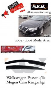 WOLKSVAGEN PASSAT 2004- 2008 MODEL 4LÜ MUGEN CAM RÜZGARLIĞI - 1