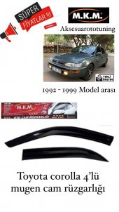 TOYOTA COROLLA 1992-1999 MODEL ARASI 4LÜ MUGEN CAM RÜZGARLIĞI thumbnail 1