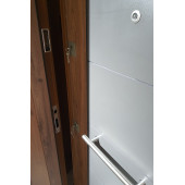 3450 Ahşap Kaplama Çelik Kapı, Tirnakli Sistem Çelik Kapi, Antrasit Düz Model Daire Kapısı - 3