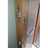 3450 Ahşap Kaplama Çelik Kapı, Tirnakli Sistem Çelik Kapi, Antrasit Düz Model Daire Kapısı - 6