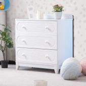 Şifonyer, Perla 3 Çekmeceli Şifonyer - Beyaz - 1