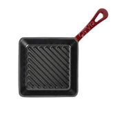 Lava Döküm Mini Kare Izgara Tava Döküm Demir Yekpare Saplı Ölçü 16x16cm. thumbnail 3