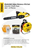 RTM9040SET Elektrikli Ağaç Kesme Motoru 4'lü Set -Eldiven-Testere Zinciri-Makaralı Uzatma Kablosu - 1