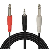 Powermaster PM-13934 3.5 Mm Stereo Erkek - 2x6.3 Mm Mono Erkek Ses Kablosu (5 Metre) - 1