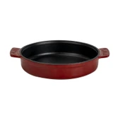 Lava Döküm Yuvarlak Güveç Kabı Döküm Demir Yekpare Çift Kulplu Çap(Ø)17cm.-Bordo - 1