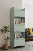 Modo MDF mint yeşili Raflı Kapaklı Kitaplık 176 cm - 2