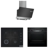 Bosch 3lü (DWK65AD60R-POP6C6P30O-HBF514BB1T) siyah Ankastre Set thumbnail 1