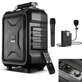 Magicvoice MV-2015 USB-SD-BT 1 El + 1 Yaka Mikrofonlu 300W Taşınabilir Şarjlı Hoparlör Anfi - 2