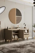 Mila bej mdf 160 cm raflı konsol - 3