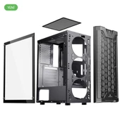 GameBooster GB-F3101B Mesh Temperli Cam 1*USB 3.0 4*12cm Rainbow Fan ATX Gaming Siyah Kasa (PSU Yok) thumbnail 2