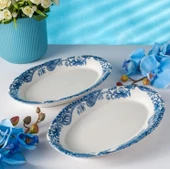 Fecra Vintage Blue 2'Li Kayık Tabak thumbnail 2