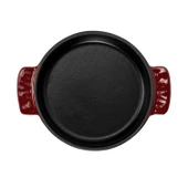 Lava Döküm Yuvarlak Güveç Kabı Döküm Demir Yekpare Çift Kulplu Çap(Ø)14cm.-Bordo - 3