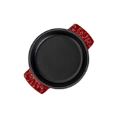 Lava Döküm Yuvarlak Güveç Kabı Döküm Demir Yekpare Çift Kulplu Çap(Ø)11cm.-Bordo thumbnail 3