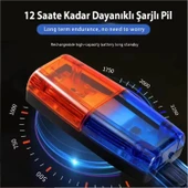 Çakarlı Bisiklet Feneri Yaka Lambası Kafa Bel Işık Led Şarj Edilebilir Far Motor Kamp Su Geçirmez - 10