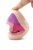 Rakerplus Bob Hakiki Deri Pembe Mor Barefoot Cırtlı Lastikli Bebek Sneaker Ayakkabı thumbnail 9