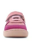 Rakerplus Bob Hakiki Deri Pembe Barefoot Cırtlı Lastikli Bebek Sneaker Ayakkabı - 4