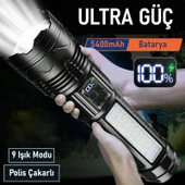 Valkyrie Şarjlı El Feneri 5400mAh 30W 9 Mod Powerbank Özellikli 6KM Aydınlatma - 6