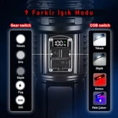 Valkyrie Şarjlı El Feneri 5400mAh 30W 9 Mod Powerbank Özellikli 6KM Aydınlatma - 3