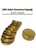 Konserve Kavanoz Kapağı 200 Adet 82mm Altın Kapak - 1