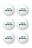 Delta 3 Yıldız Beyaz 6 Adet Masa Tenisi Topu Pinpon Topu - 1