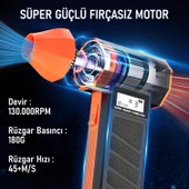 Valkyrie Şarjlı Elektrikli Hava Üfleyici 184W Güçlü Toz Temizleyici 4 Kademeli Hız Şarjlı thumbnail 2
