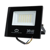 Powermaster PM-22585 30 Watt - 220 Volt 6500K IP66 150* Işık Açısı Siyah Slim Kasa Led Projektör - 1