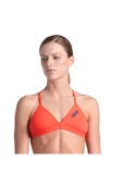ARENA Team Swim Top Tie Back Solid Kadın Pembe Yüzücü Bikini Üstü 004768300 - 1
